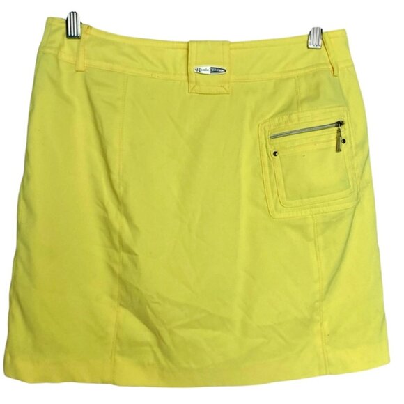Jamie Sadock Golf Tennis Mini Skort/Skirt Neon Yellow Pockets Size 4 Spandex - Picture 3 of 8